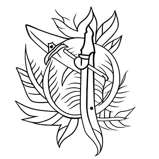 Sword With Leaves Wrapped Around It
