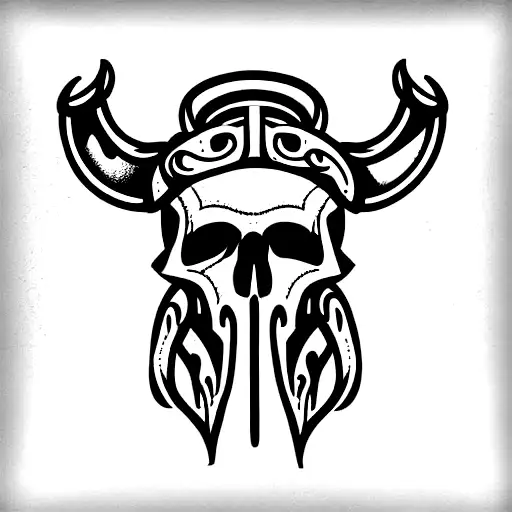 Viking Skull With Helmet