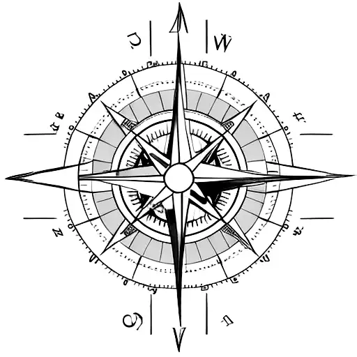 A Compass Rose With A Race Track As The Needle