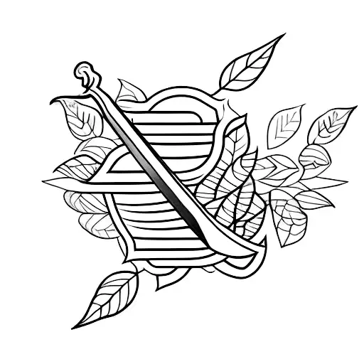 Sword With Leaves Behind