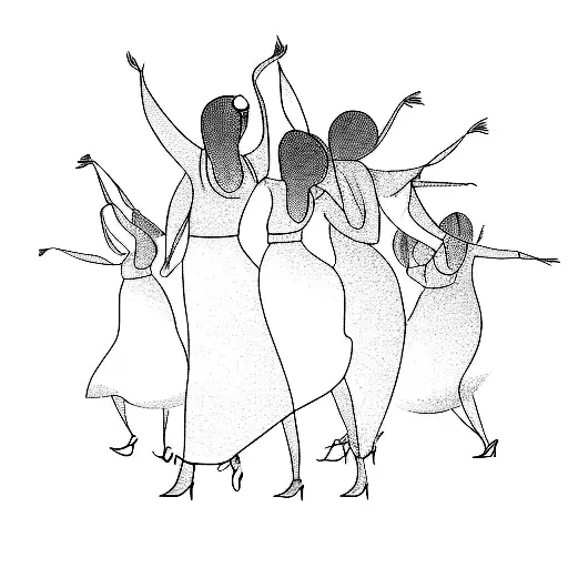 A Group Of Women Dancing