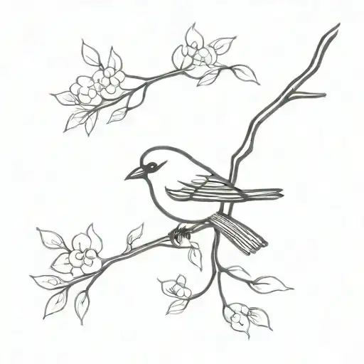 Bird On A Branch From A Heartbeat