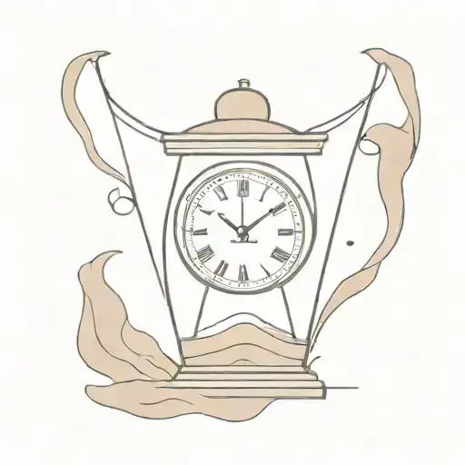 Clock Inside Hour Glass With Sand