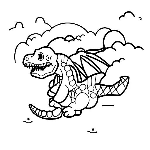 Little Boy Riding A Dinosaur