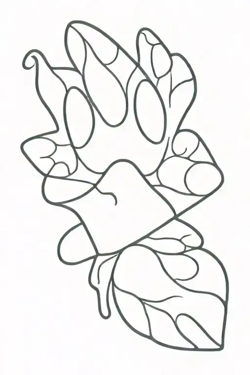 Cross Outline With Dog Paw Print Inside