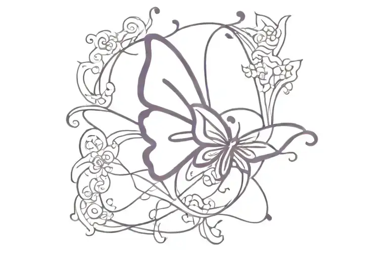 Purple Butterfly With Chinese Elements