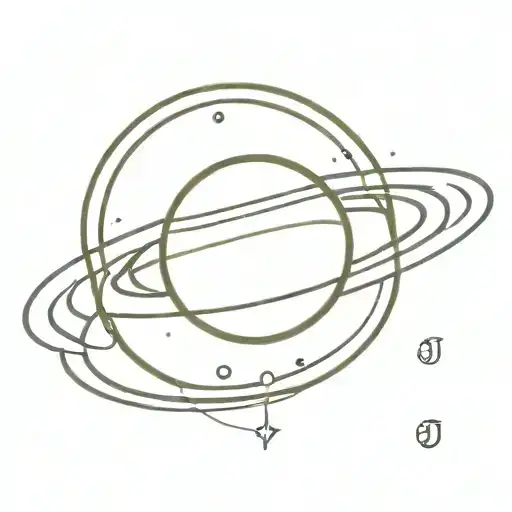 Saturn Planet With Ring With Letter J Somewhere