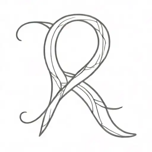Letter N Simple Line Drawing