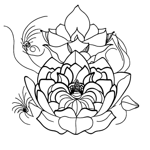 Lotus Flower With Yin Yan