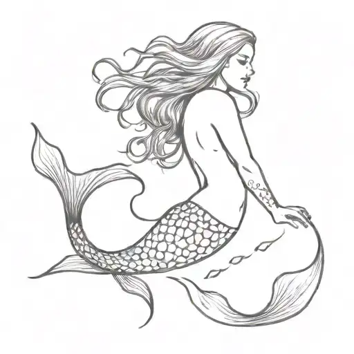 Mermaid Swimming Gracefully In The Ocean