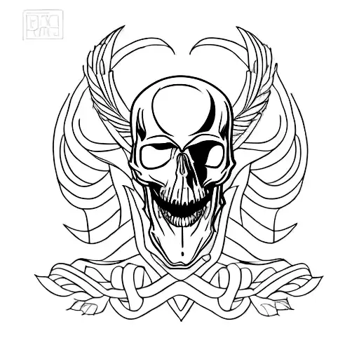 A Minimalist Tattoo Of A Motorcycle With A Skull As The Rider