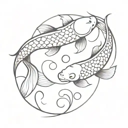 Koi Fish Ying Yang Symbol
