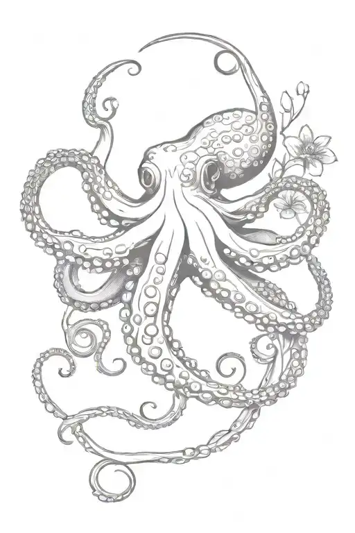 Octopus With Flowers