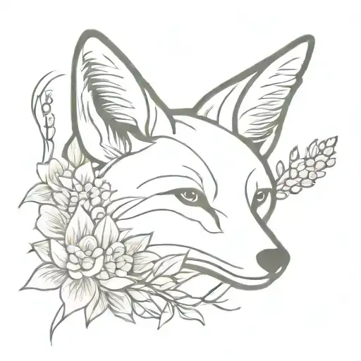 Fox With Blooming Lilacs Blooming