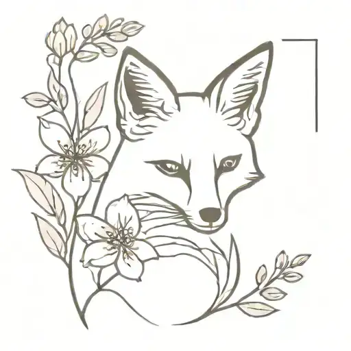 Fox And Blooming Lilacs Blooming