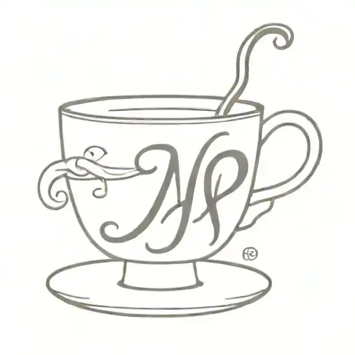 Coffee Cup And Letters M And P Intertwined