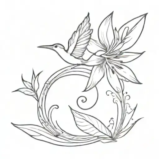 Music Note And Bird Of Paradise Flower