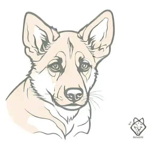 Cute German Sheppard Puppy Eyes From Nose Up