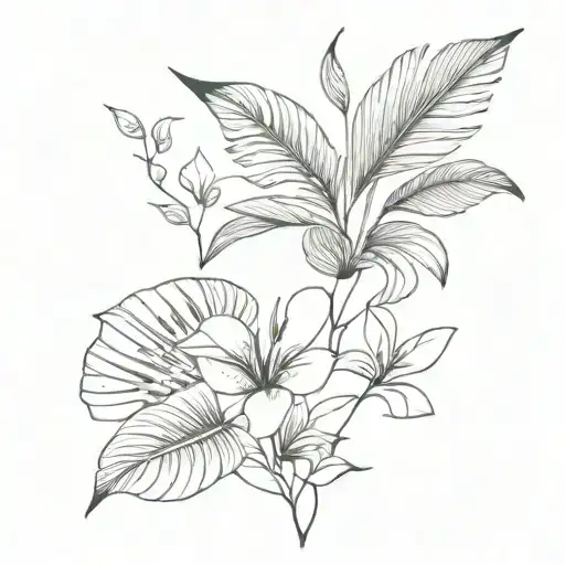 Music Notes And Strelitzia Monstera Naturaleza