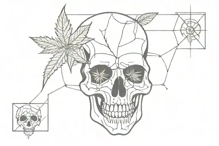 Weed And Skull Wearing