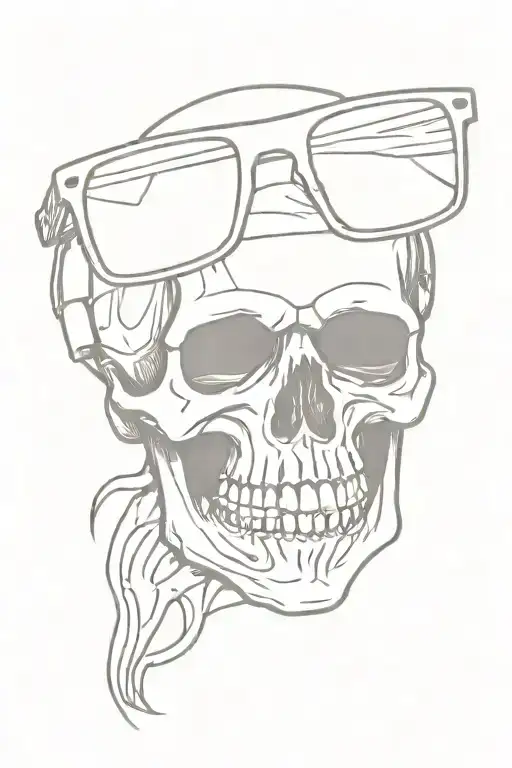 Skull Wearing Sunglasses Jumping