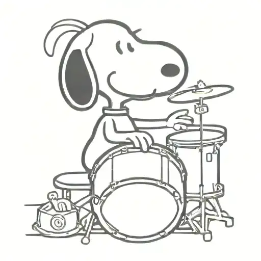 Snoopy Playing Drums