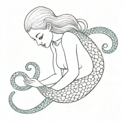 Octopus Wrapped Around Mermaid