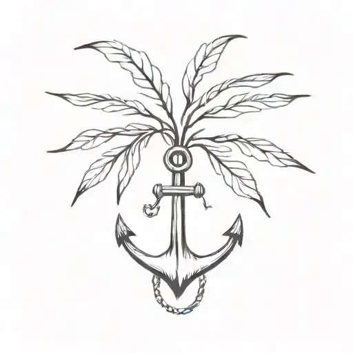 Plam Tree With Anchor Connected