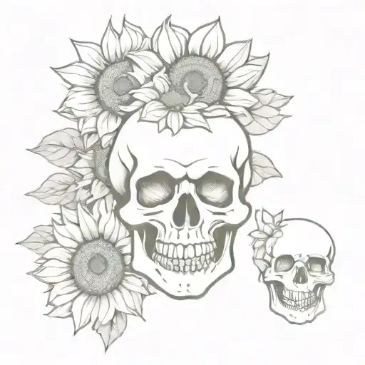 Skull And Sunflowers