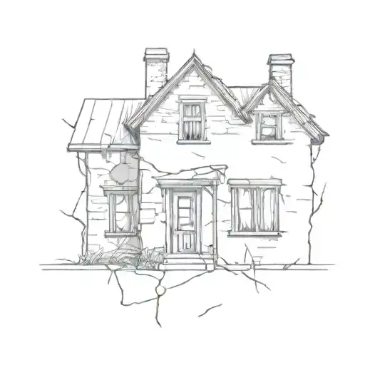 Dilapidated House With Creepy Eyes