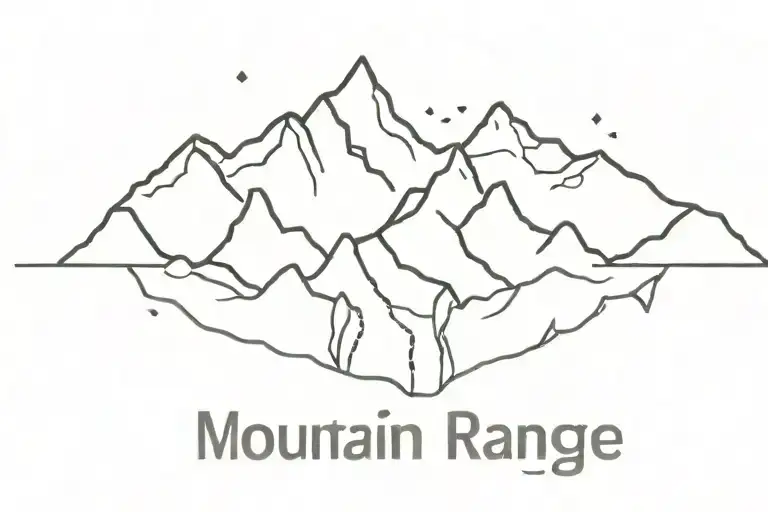 Mountain Range Tattoo With Motivational Text Underneath