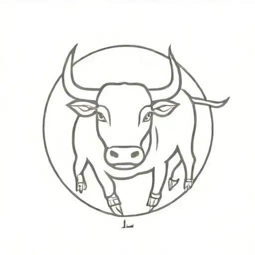 Simple Minimalist Bull Zodiac