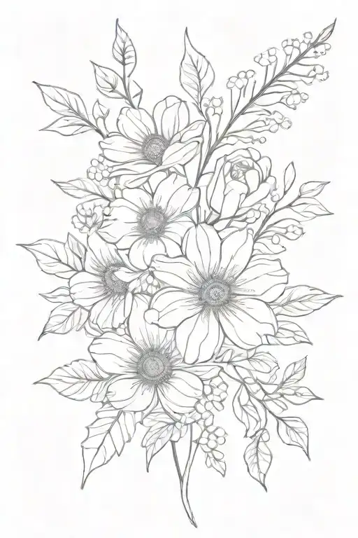 August November March Birth Flower Bouquet