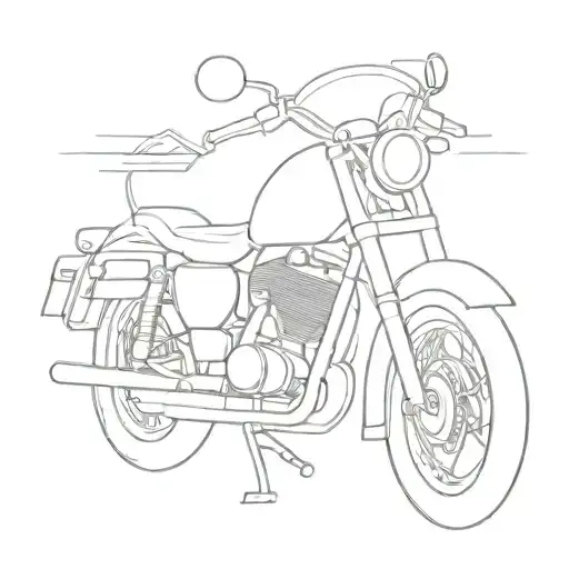 A Minimalist Design Of A Motorcycle And A Police Badge Intertwined With Each Other