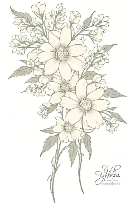 Daisy And Larkspur Flower Bouquet