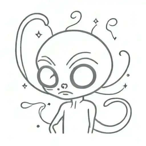 Alien Cartoon Quirky Minimalist