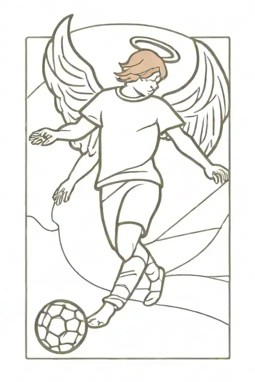 An Angel Who Plays Football Player