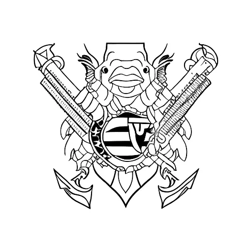 A Creative Combination Of A Navy Battleship And The Virginia Tech Hokie Bird