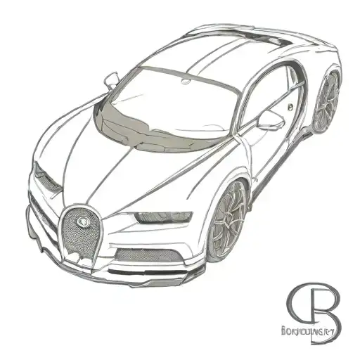 Bugatti Chiron With Bugatti Symbol Writing