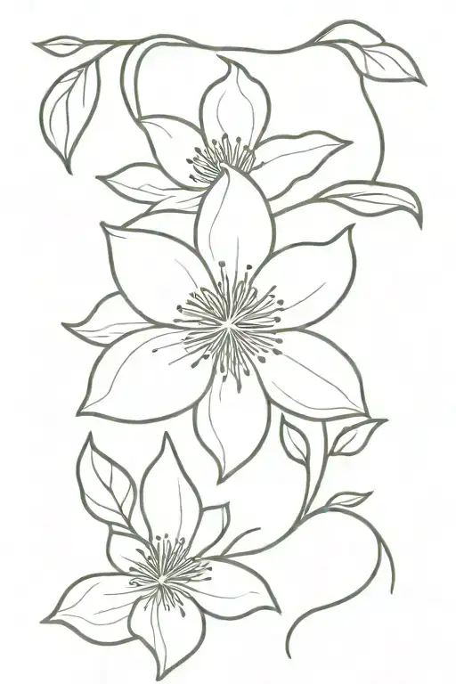 Clematis Flower With Soft Vine