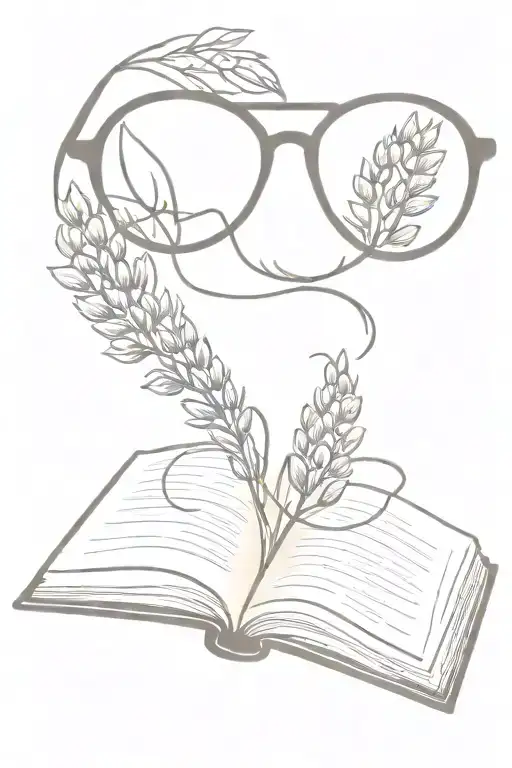 Open Book With Harry Potter Glasses And Lupine Flower Coming Out