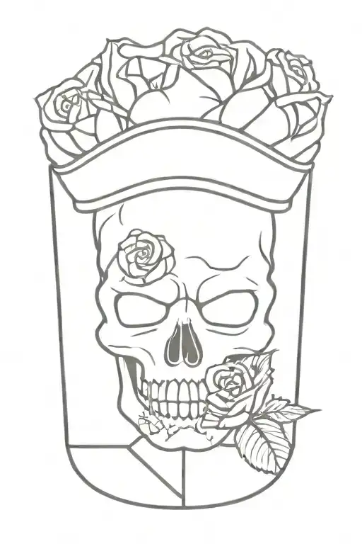 Skull Crown Roses