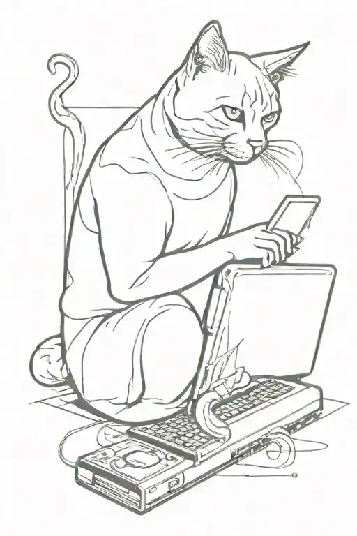 Cat Sittings On The Laptop