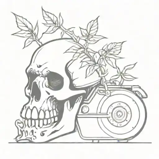 Skull Weed Motor Engine Forehea