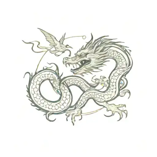 Chinese Dragon Fighting Thai Dragon