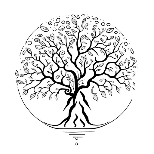 Tree Of Life In A Cresecent Moon