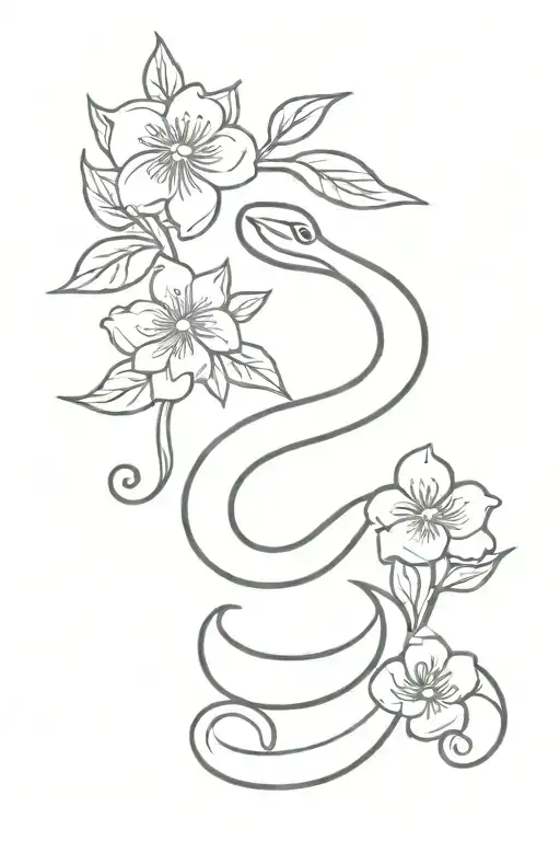 Snake With Flowers