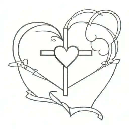 Small Heart With Christian Cross