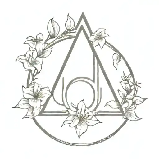 Deathly Hallows Symbol With Small Lily And Always