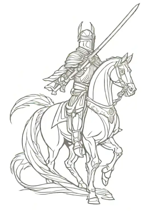 Standing Knight With Dragon